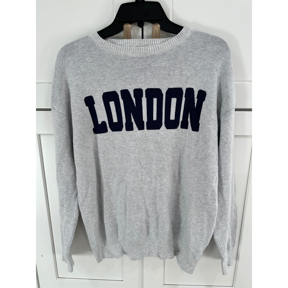 Pink Rose Womens Grey LONDON Knit Sweater Size S